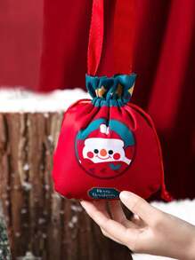 1 pieza/5 piezas/10 piezas Bolsas de regalo de Navidad, Bolsa de regalos de Papá Noel, Bolso de muñeco de nieve navideño, bolsas de Apple para regalo en Nochebuena, Empaque de frutas navideñas, Regalos para dulces, Recuerdos decorativos