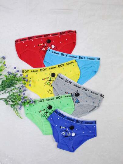 Set de 3 Calzones de algodón, diseño Astronauta en la Luna, multicolor, fresco y cómodo. (Los colores se envían al azar)