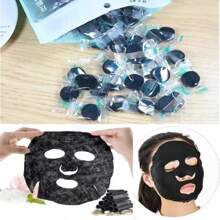 Mascarilla Facial Comprimida Carbón Activado 5 Piezas - Negro - Ver 3