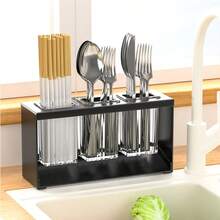 1 kệ thoát nước trên mặt bàn bếp, giá để dao kéo nhà bếp, giá để bàn chải và kem đánh răng, đồ dùng phòng tắm - Nhiều màu - Xem 6