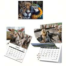 1 件 2025 动物朋友挂历 - 12 个月，适合办公室和家庭装饰，非常适合圣诞节、生日、感恩节、新年礼物 - 彩色 - 查看 5