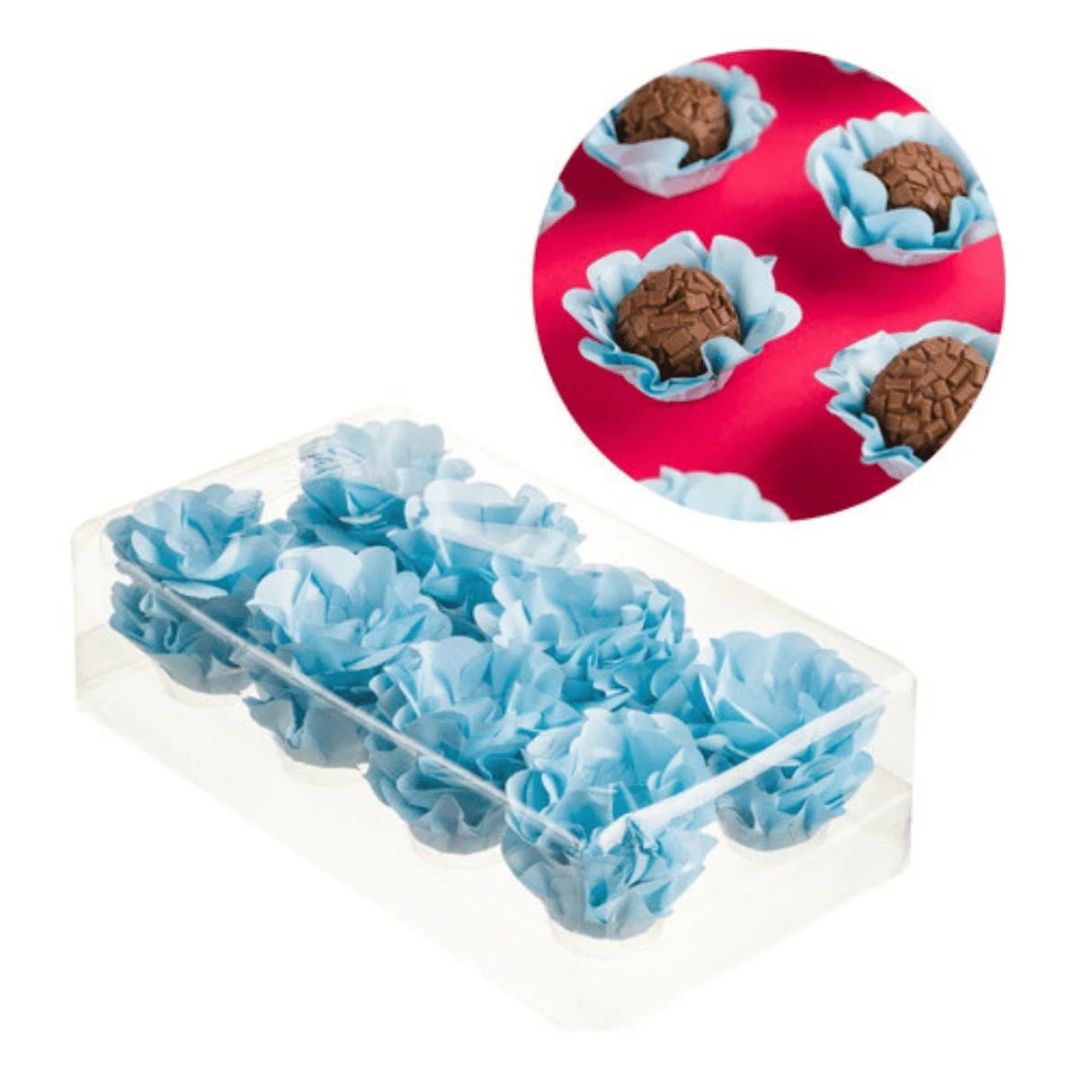 40 Sweet Wrappers Fine Flower Luxury Wedding Birthday Party - Baby Blue - View 1