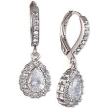 Pendientes con gotas de CZ - Plateado - Ver 3
