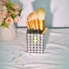 1 hộp đựng cọ trang điểm đính đá Rhinestone, hộp đựng bút chì, hộp lưu trữ độc lập để bàn cho văn phòng, phòng ngủ, phòng khách - Nhiều màu - Xem 10