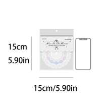 6 件/包复古蕾丝装饰贴纸、创意美学剪贴簿贴纸、DIY 装饰、工艺材料、节日礼物、个性化剪贴簿学校用品（8 种随机款式） - 白色 - 查看 11