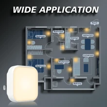 1/2/4pcs Photocell Sensor LED ABS Night Light, Light-Activated Lamp For Bedroom, Hallway, Corridor, Bathroom Nighttime Lighting, Auto On/Off, US Plug - US A Type Plug(110-127V) - View 5