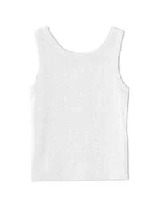 独特设计短款白色女式背心，无袖，性感背部，夏季内衣 - 白色 - 查看 2