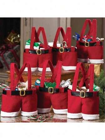 1 件圣诞裤子礼品袋、圣诞裤子形状礼品袋、手提袋、酒瓶套、红色圣诞裤子礼品袋、酒袋、圣诞节和新年礼品派对用品、节日用品、储物用品、圣诞礼物、圣诞节