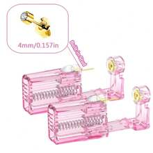 2 Packs Ear Piercing Kit,Disposable Ear Piercing Gun With Built In Cubic Zirconia Ear Stud, At Home Self Ear Piercer Kit - Pink - View 3