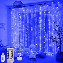 万圣节快乐仙女窗帘灯适用于卧室 300 LED，圣诞灯串 USB 插头 8 种模式壁挂闪烁带遥控器适用于室内/室外婚礼派对背景装饰，房间装饰圣诞装饰圣诞灯卧室装饰家居装饰派对装饰节日节日圣诞节礼物感恩节圣诞树装饰饰品万圣节装饰房间装饰万圣节花园装饰礼物仙女节日装饰节日装饰 - 銅線窗簾燈 - 查看 14