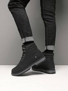 Men's Hiking Boots Winter Walking Shoes Outdoor Snow Boots Non-Slip Camping Trekking Boot With Fleece Lining