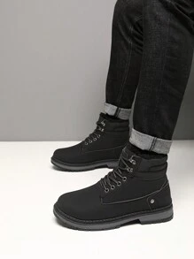 Men's Hiking Boots Winter Walking Shoes Outdoor Snow Boots Non-Slip Camping Trekking Boot With Fleece Lining