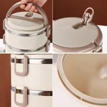 Caja de almuerzo de unicolor para estudiantes, contenedor de comida de transporte conveniente