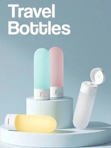 4 PCS Travel Dispenser Containers, Refillable Cosmetic Containers, Squeeze Dispenser Empty Bottles, Portable Travel, Suitable For Cleanser, Shower Gel, Shampoo, Cream, Foundation, Body Lotion, Cosmetic Samples, Travel Essentials - Multicolor - View 3