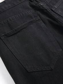 Men's Casual Loose Fit Printed Straight-Leg Jeans