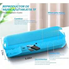 Portable Bluetooth Speaker, Bluetooth 5.1 Speaker - Teal Blue - View 8