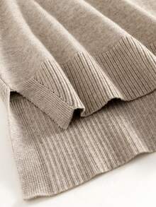 GIGOGOU 秋冬保暖女士宽松高领毛衣休闲长袖上衣秋季衣服 - 卡其色 - 查看 9