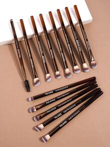 MAANGE 13pcs Professional Soft Long Aluminum Tube Makeup Brush Set,Eyelash Brush,Eyeshadow Brush, Eyebrow Brush, Blending Brush,Lip Brush,Highlight Brush,Concealer Brush,Makeup Brush For Powder Liquid Cream,For Daily Use And Travel,Makeup Accessories Gifts For Friends ﻿ ﻿ ﻿ ﻿ ﻿ - 棕色 - 查看 4