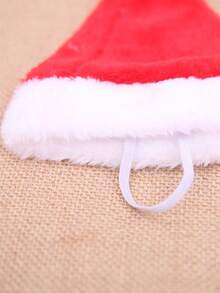 1pc Christmas Decoration Pet Christmas Hat Dog Small Plush Hat - Red - View 7