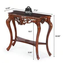 LITTLE TREE 38-Inch Antique Console Table, Victorian Half Moon Sofa Table For Entryway, Hallway, Living Room - Quả óc chó - Xem 8