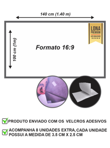 70 Inch Projection Screen Foldable Projector Canvas With Adhesive Tape - TEL70 - White - View 3
