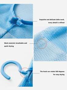 1 pièce/set Organisateur suspendu en maille pour salle de bain, sac en maille monté au mur en plastique, sac de rangement pour salle de bain