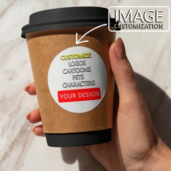 Customized Advertisement Label Logo QR Code Sticker, Trademark Printing Packaging Sticker For Drinks, Coffee Cups, Milk Tea Cups, Birthday Celebration Disposable Cups Waterproof, Seal, Reusable, Adhesive For Anniversaries, Multi-Functional, Durable, Ornamental, Tea Room, Home, Garden, Office, For Anniversaries, For Valentine's Day, For Mother's Day, For Birthdays, For Father's Day, For Graduation, For Weddings, For Housewarming,Customized Stickers,Look Glamour,Festive Calendar