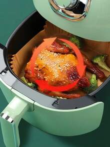 10/50/100 tờ giấy lót nồi chiên không dầu, giấy dầu nướng tròn và vuông, chống dính cho nồi chiên không dầu, thực phẩm chiên, thích hợp cho các buổi họp mặt gia đình, tiệc mừng, nhà bếp và tiệm bánh - Nhiều màu - Xem 4