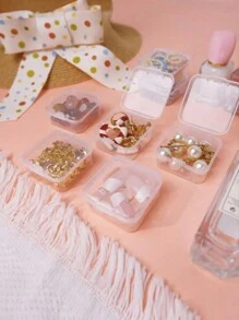 1 个透明塑料收纳盒，钻石画工具箱容器，适用于艺术 DIY、手工艺品、珠宝配件、药丸、缝纫、珠子分类收纳，4.6x6.5x2.3 英寸，大盒中 14 个小盒子 - 彩色 - 查看 6