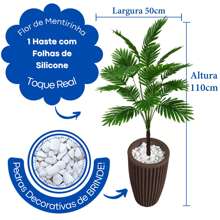 Little Lie Flower Artificial Coconut Tree Living Room Palm Tree With Vase Column Decoration - 鏽棕色 - 查看 4