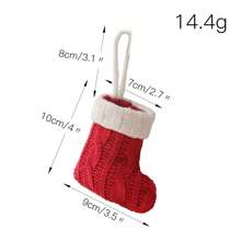 Decoraciones navideñas - Juego de cubiertos en forma de calcetín navideño miniatura, 12 piezas, calcetines navideños clásicos pequeños para decorar la chimenea, decoraciones colgantes para fiestas navideñas