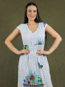 Women Long Dresses - Màu xanh nhạt - Xem 2