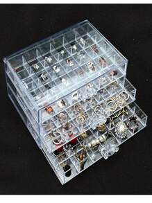 Joyero acrílico 72 compartimentos. - transparente - Ver 6