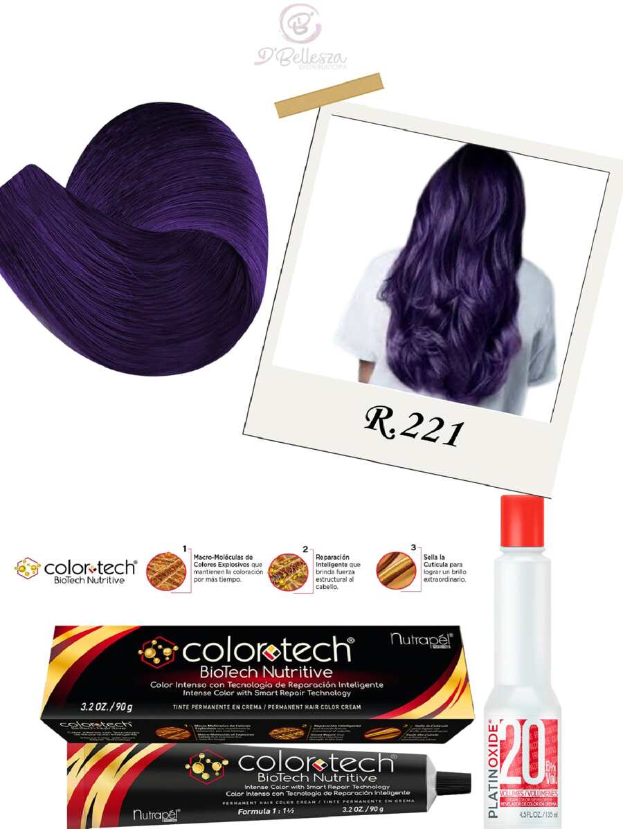 Nutrapel, Color Tech Tinte Recargados Tonos Intensos de Color 90g - R.221 - Ver 1