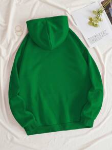 Custom Text Women's Hooded Sweatshirt - Personalize Add Your Own Text/Name To Design Your Personalized Printed Sweatshirt, Women Tops ,Fall Tops ,Green Top,Custom Top,Custom Sweatshirt,Winter Clothes,Personalized Text, Long Sleeve - Green - View 2