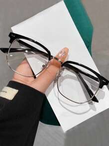 Half Frame Eyebrow Frame Glasses Light Frame Product Myopia Male Swenpen Handsome Business No Degree Female Plain Lens - Multicolor - View 7