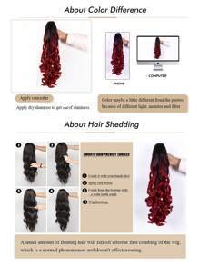 1 件耐热纤维长卷发波浪马尾假发渐变色 20 英寸顶级品质全机器制造年轻时尚假发优质合成假发女性假发日常派对使用 - 漸層 - 查看 9