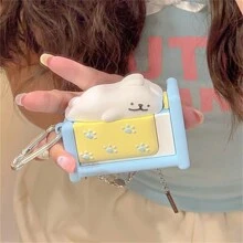 睡觉的可爱小狗图案蓝牙耳机盒兼容 Apple AirPods 1/2/Pro/3/Pro（第二代） - 不含耳机 - 藍色 - 查看 2