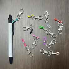 5pcs/10pcs Colorful Pen Holder Clips With Silicone Grips, Metal Lobster Clasp Attachments For Nurse Badge Reels And Lanyards Back To School