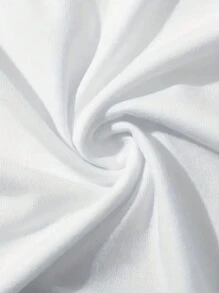 Maglietta bianca a girocollo con stampa casual per ragazze, a manica lunga, autunno/inverno - Bianco - Visualizzare 5
