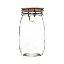 Glass Food Container With Airtight Bamboo Lid 1.6L - Trong sáng - Xem 2