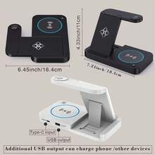 SUONEE 无线充电站 Android 手机多设备，4 合 1 快速无线充电器底座支架适用于 S24/S23 Ultra/Galaxy S22/S21/Z Flip 5/Fold 5/Buds，充电器兼容 Galaxy Watch 6/5 Pro/4/3 - 彩色 - 查看 10