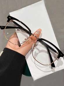 Half Frame Eyebrow Frame Glasses Light Frame Product Myopia Male Swenpen Handsome Business No Degree Female Plain Lens - Multicolor - View 6
