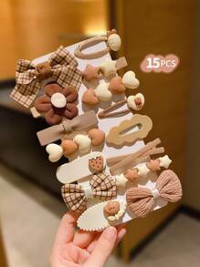 15/30/60pcs Cartoon Hair Clips, Cute Girls Hair Accessories, Practical & Versatile - Multicolor - View 10