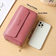 Double Zipper Large Capacity Long Wallet Diagonal Mobile Phone Bag Side Bag For Phone Portable Hand Bag Crossbody Bag Clutch Cellphone Case Pouch Lightweight Modern Business Credit Card ID Card Cash Phone Wallet Business Casual Teacher's Day Teacher Gifts Work Business Commute Travel Holiday Office Vacation For Anniversary For For Birthday Gift On Valentine Day For Gift For Lady For Female White-Collar Workers Gift Wallet Pouch Phone Bag For Women Wallet Purse Wallet