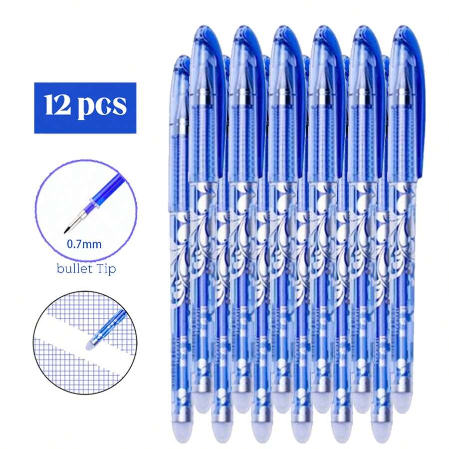 12/57 Chiếc/Bộ Bút Gel Có Thể Xóa Được Màu Đen Xanh Dương Thanh Nạp 0.5mm Bút Bi Có Thể Giặt Được Cán Bút Văn Phòng Học Tập Đồ Dùng Văn Phòng Phẩm - Đồng - Xem 1