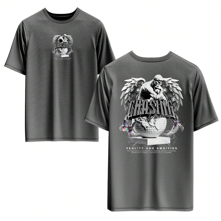 Men's T-Shirt 100% Cotton, Front And Back, Colorful Digital Print, High Resolution, Unisex, Round Neck. - 查看 1