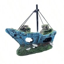 1入組船形狀隨機裝飾物適用於水族館適用於裝飾用品 - 彩色 - 查看 6