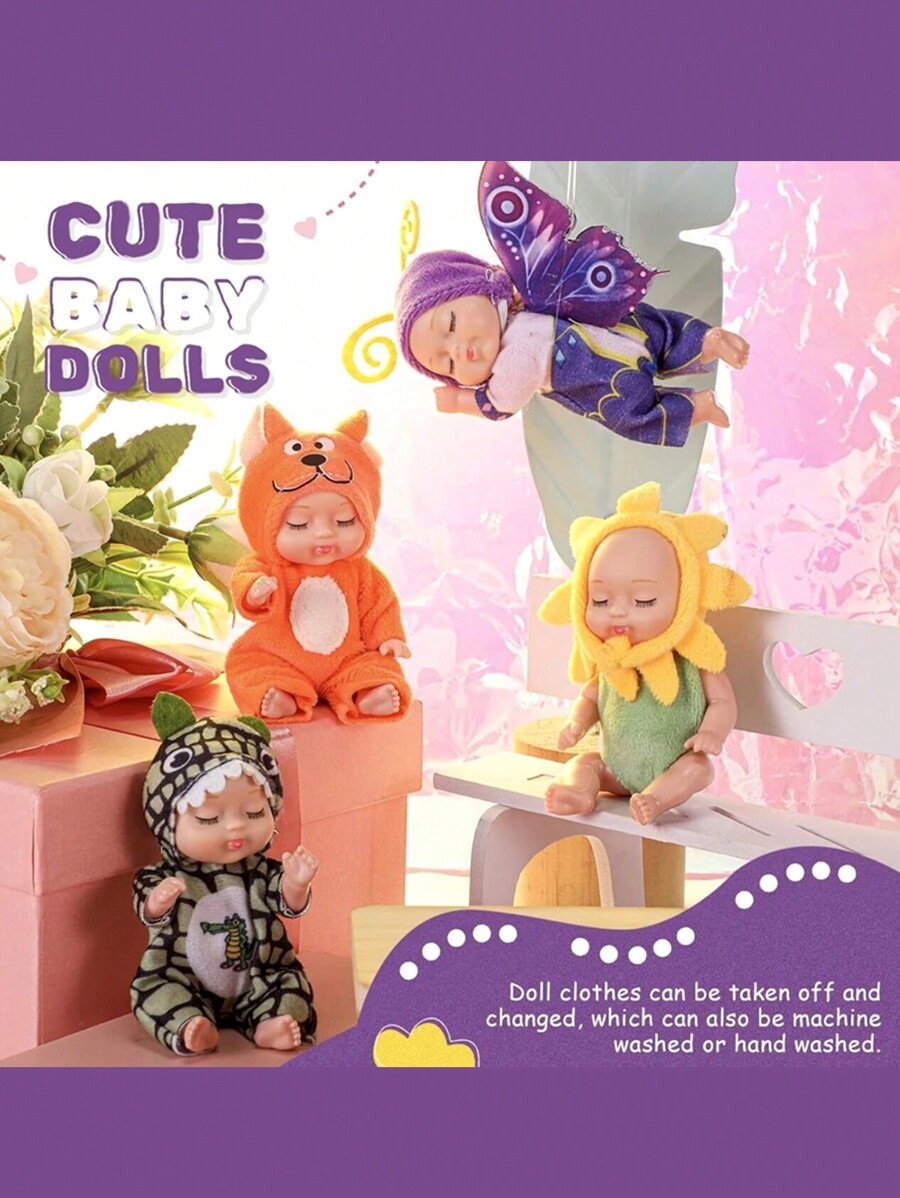 Cartoon Sleeping Doll Lifelike Reborn Baby Simulator Doll Figurine With