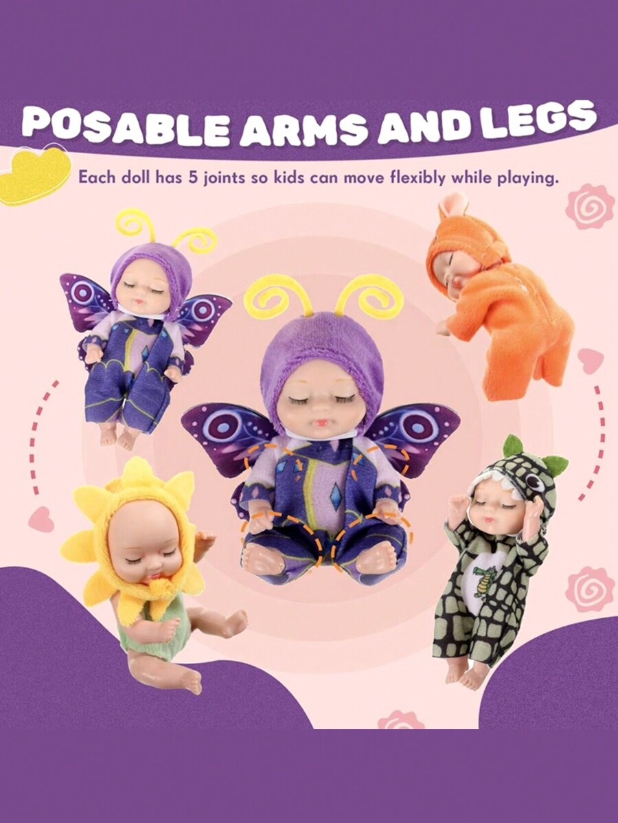 Cartoon Sleeping Doll Lifelike Reborn Baby Simulator Doll Figurine With